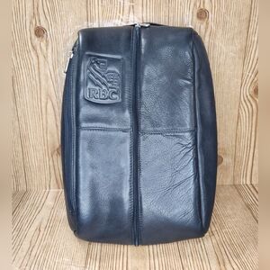 Piel Leather Deluxe Black Leather Shoe Bag‎